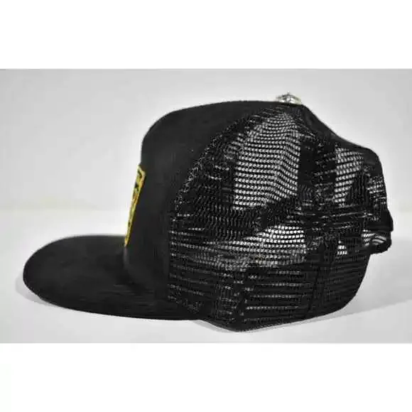 Chrome Hearts Hollywood Trucker Black Yellow Corduroy Baseball Cap Snapback Hat